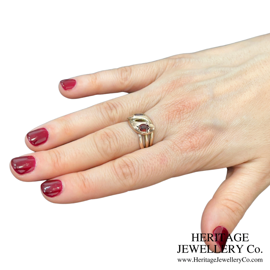 Victorian Garnet Double Snake Ring (c.1883)