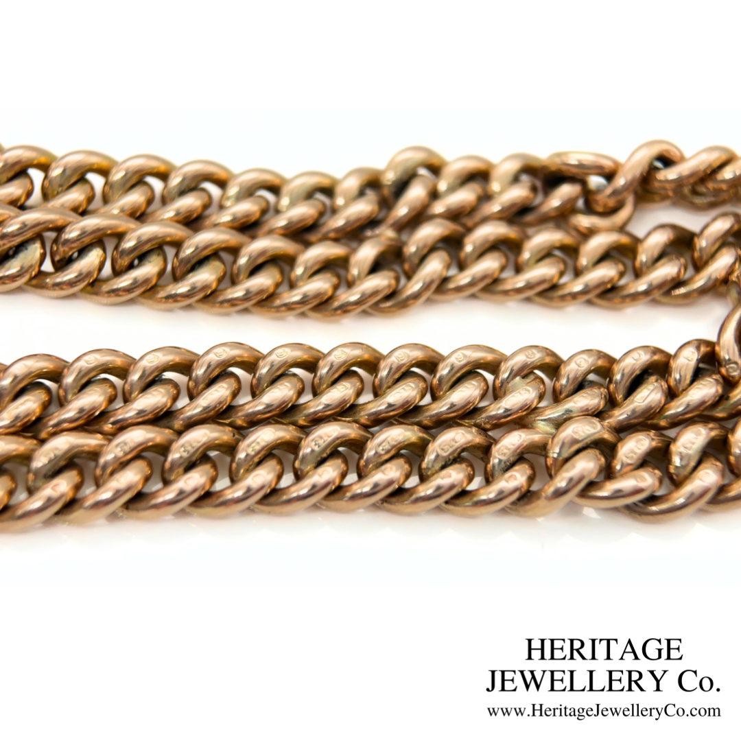 Antique Gold Double Curb Bracelet (9ct Gold)