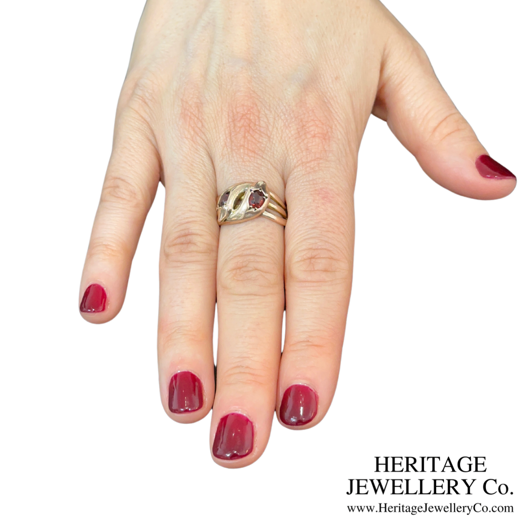 Victorian Garnet Double Snake Ring (c.1883)
