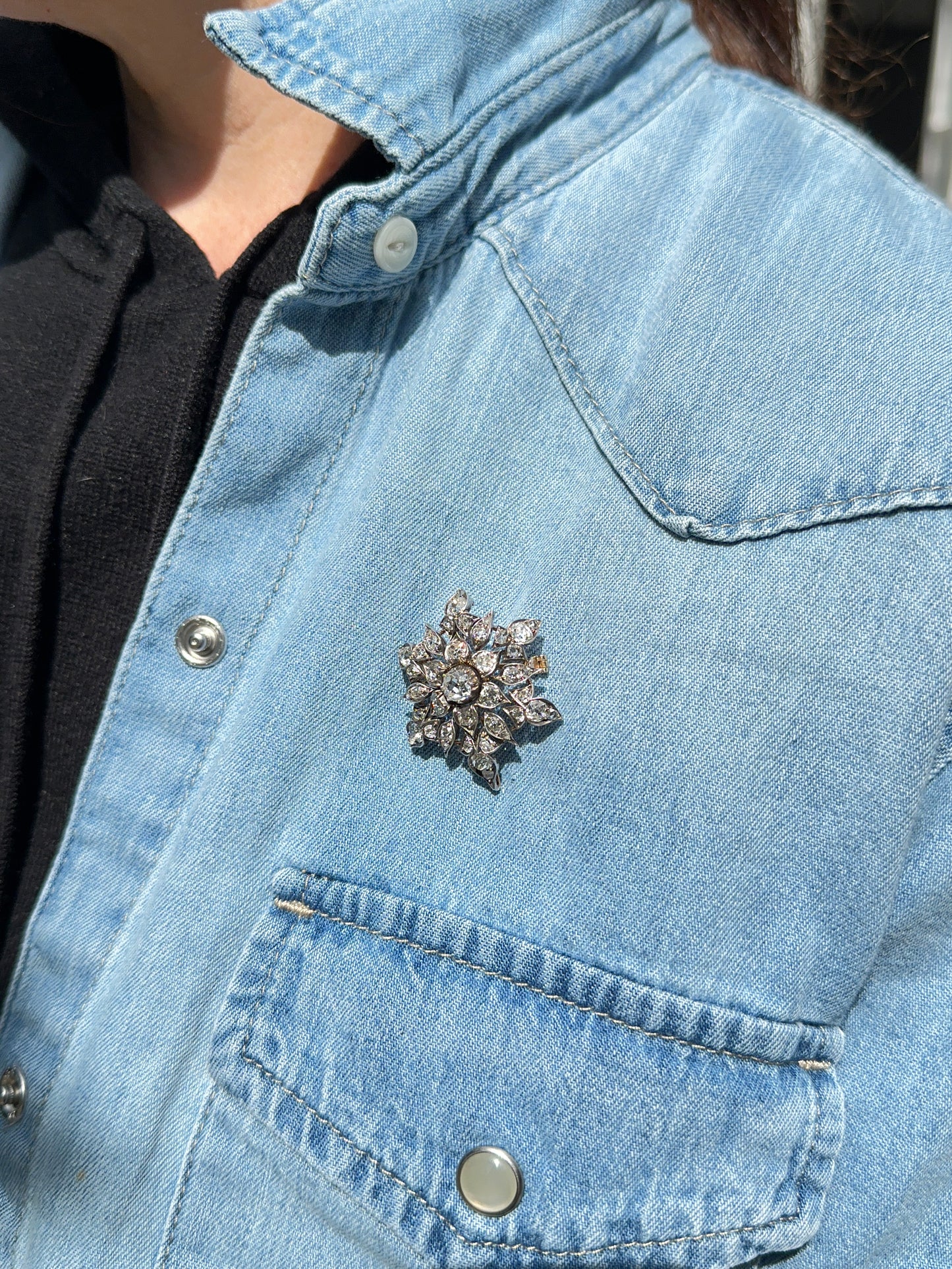 Victorian Diamond Snowflake Brooch / Pendant (c. 4.50ct)