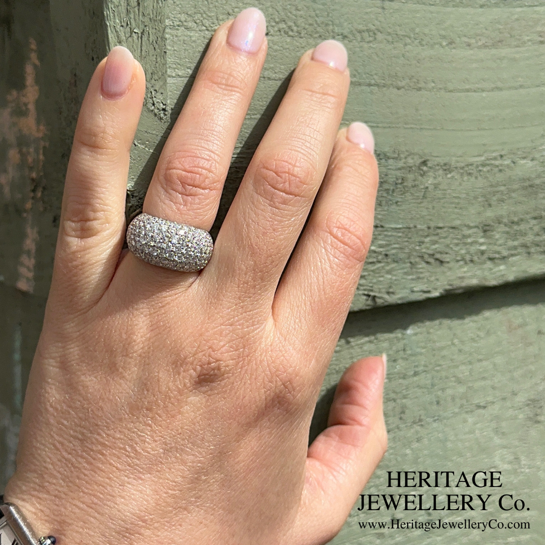Fine Pavé Diamond Bombe Ring