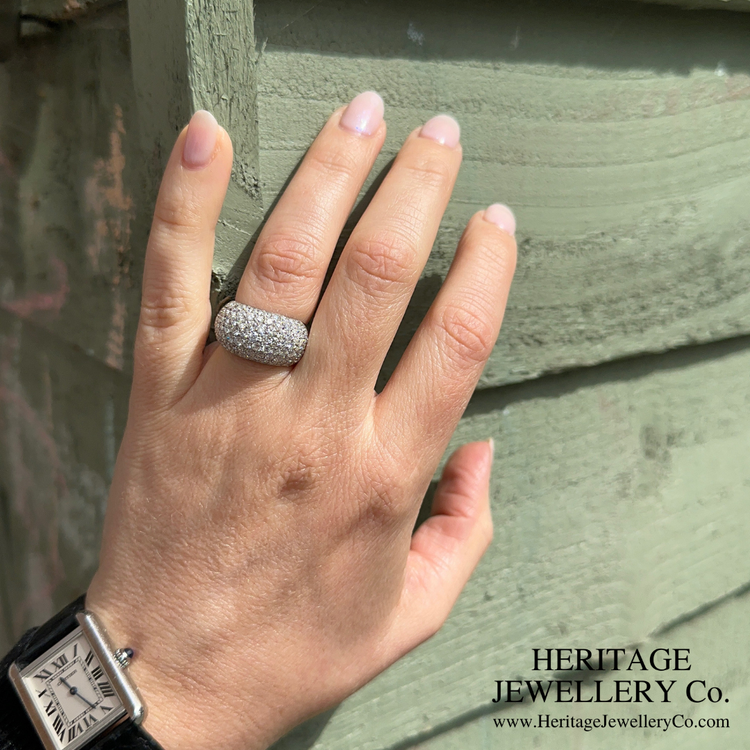 Fine Pavé Diamond Bombe Ring