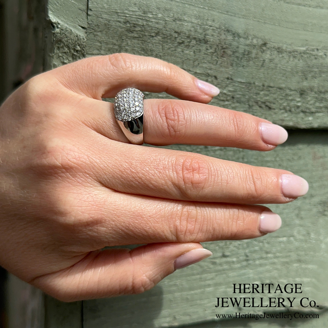 Fine Pavé Diamond Bombe Ring