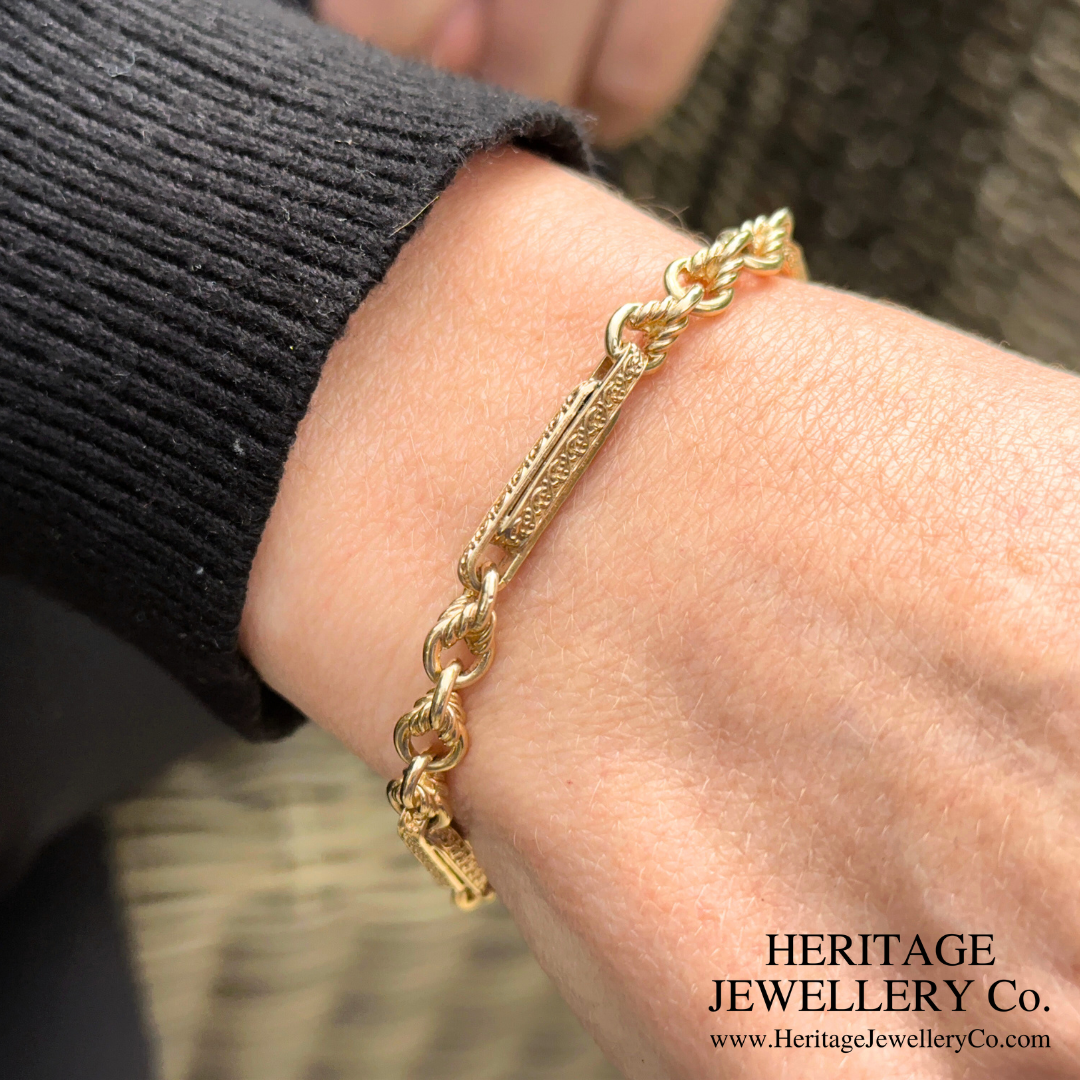 Edwardian Fancy Link Gold Bracelet (9ct Gold)