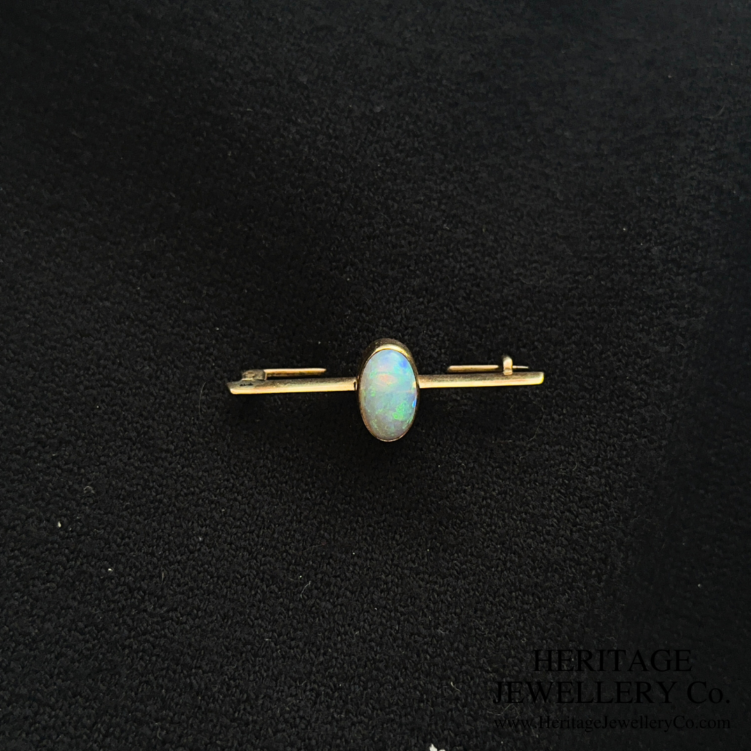 Antique Opal Bar Brooch (9ct Gold)
