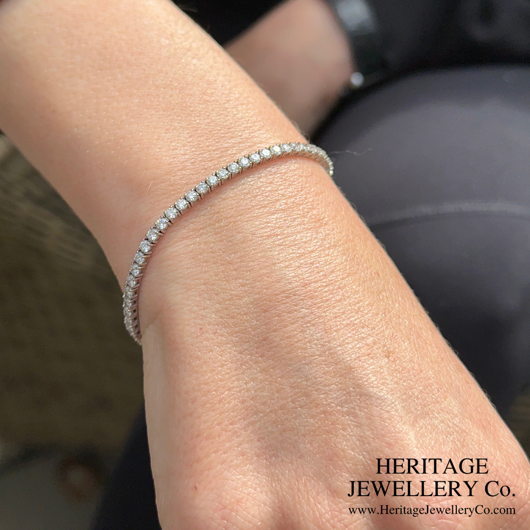 White Gold & Diamond Line Bracelet (3.5ct)