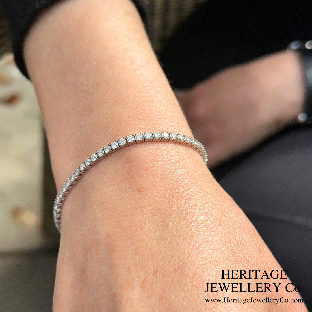 White Gold & Diamond Line Bracelet (3.5ct)