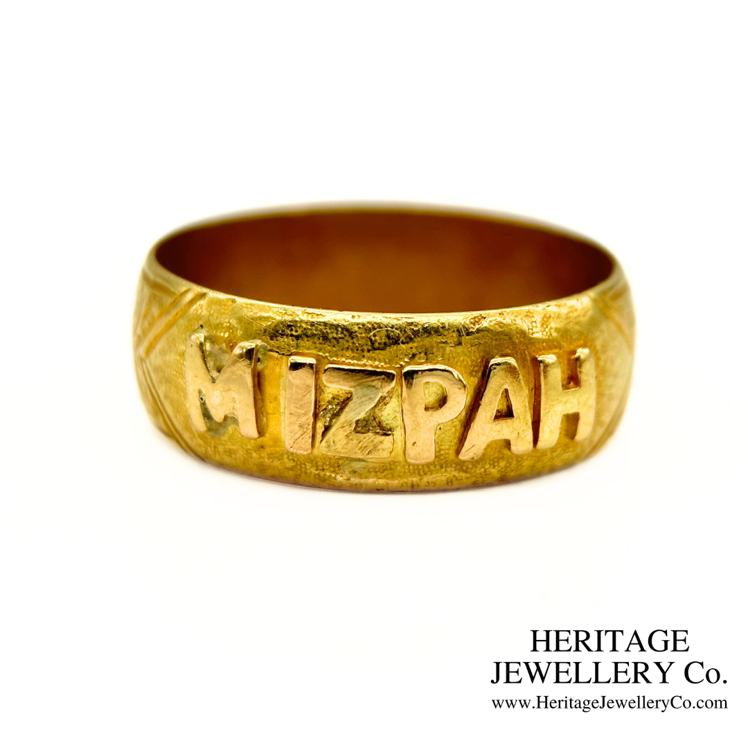 Victorian Gold Mizpah Ring (c.1889)