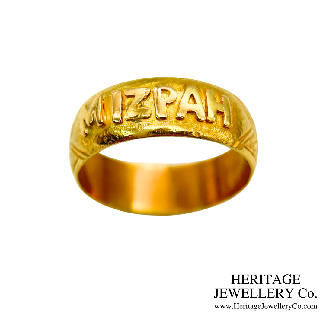 Victorian Gold Mizpah Ring (c.1889)