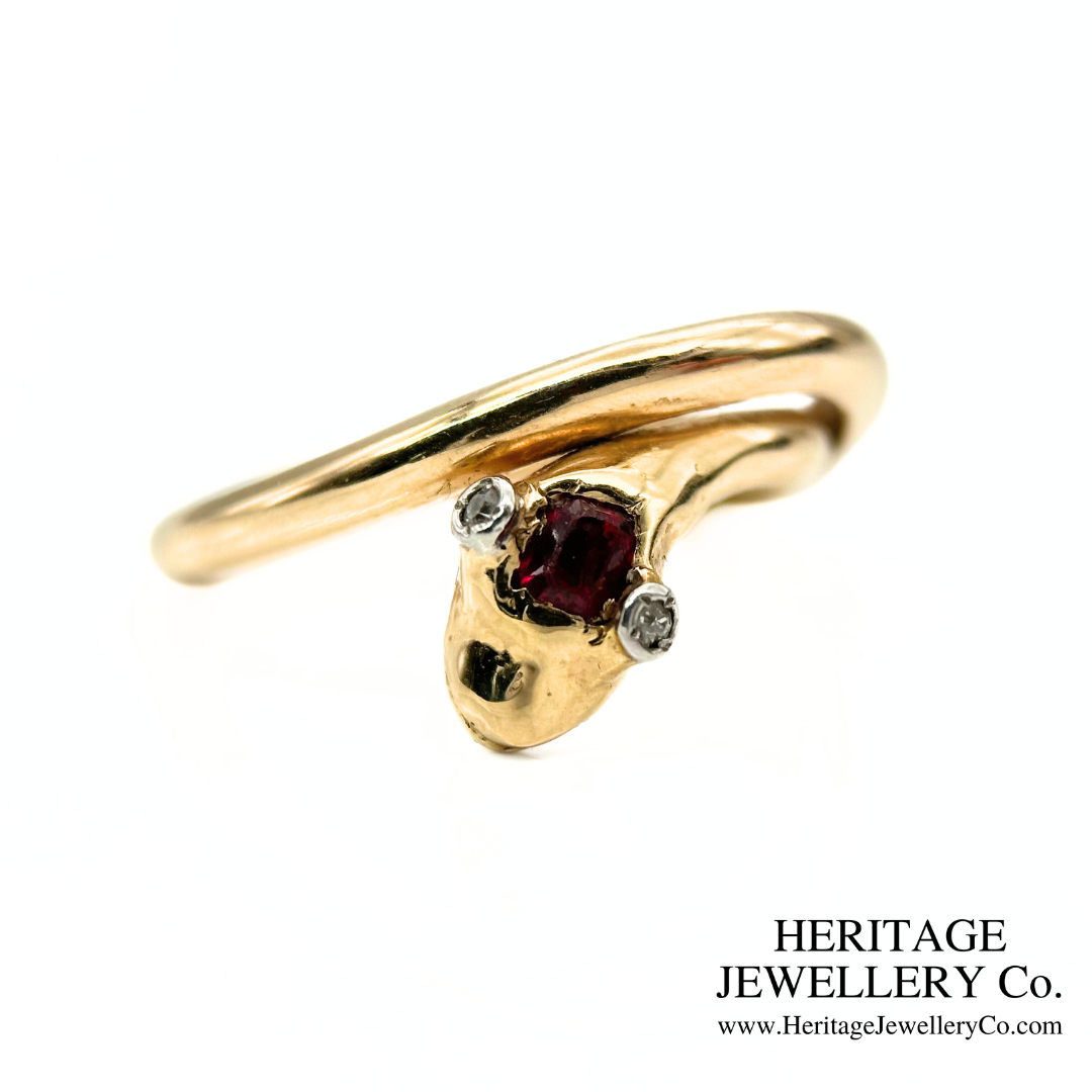 Antique 18K Gold Snake Ring