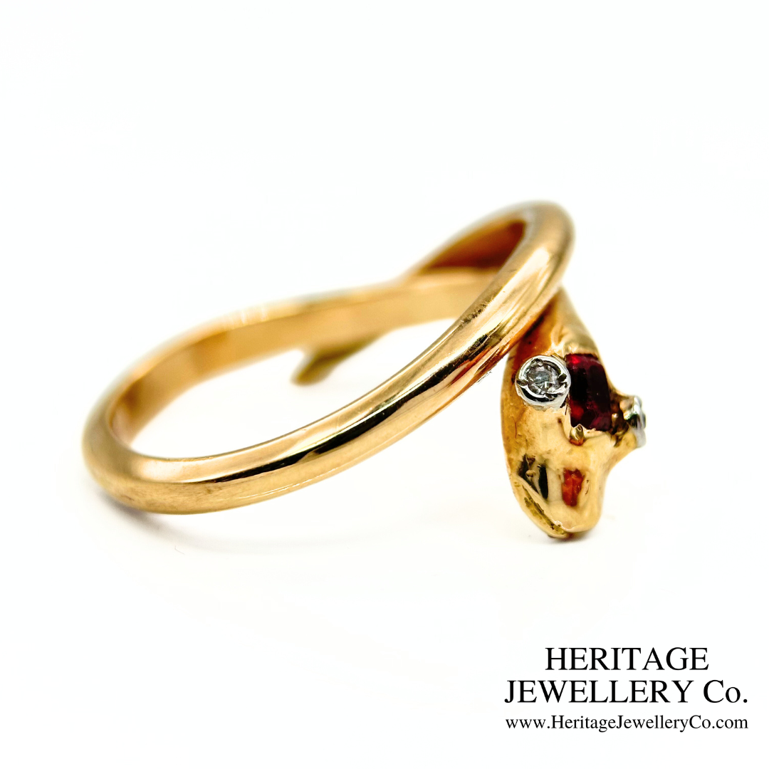 Antique 18K Gold Snake Ring