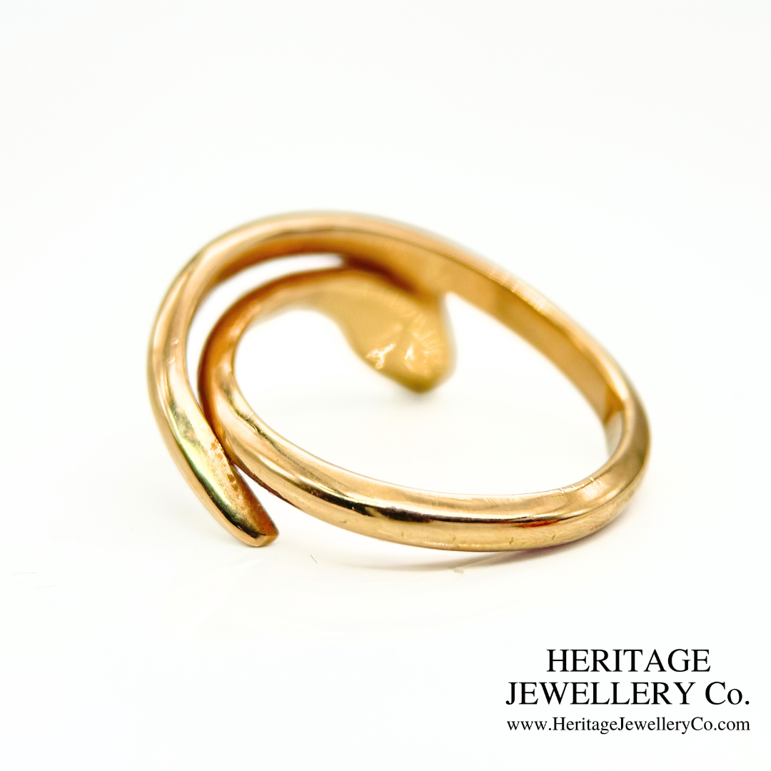 Antique 18K Gold Snake Ring