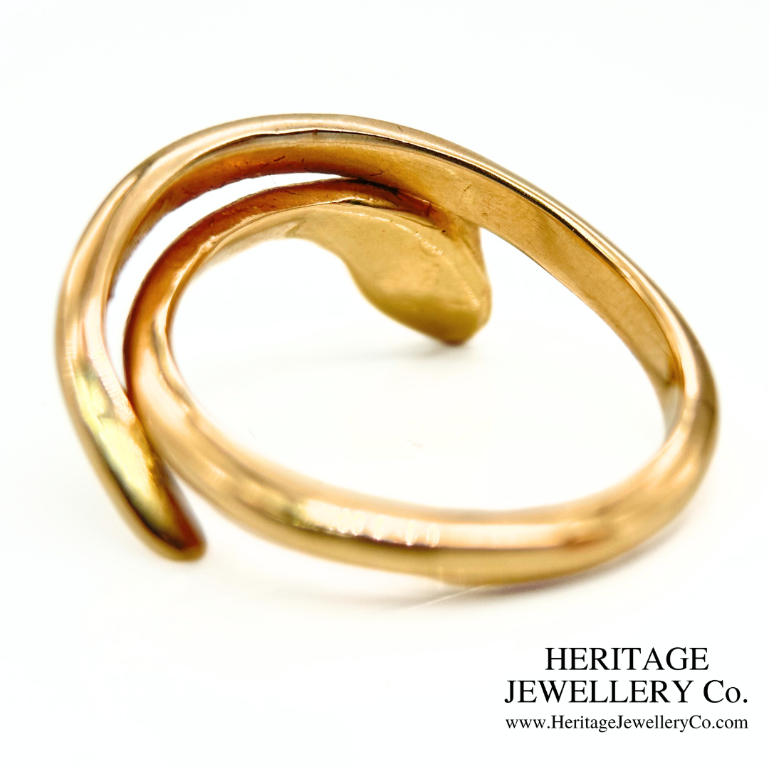 Antique 18K Gold Snake Ring
