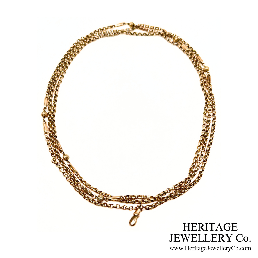 Antique Gold Fancy Long Guard Chain (9ct Gold)