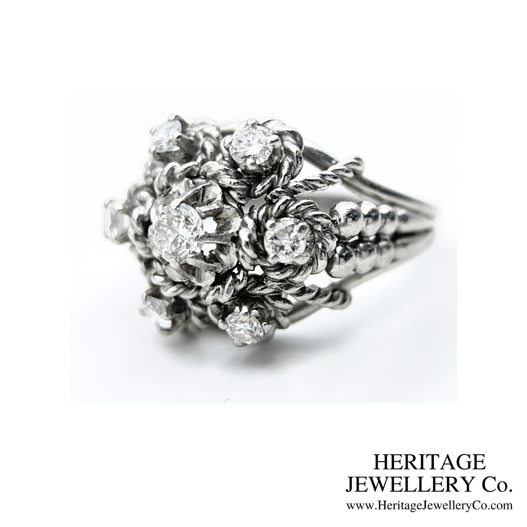 French Diamond Cluster Ring (Platinum)
