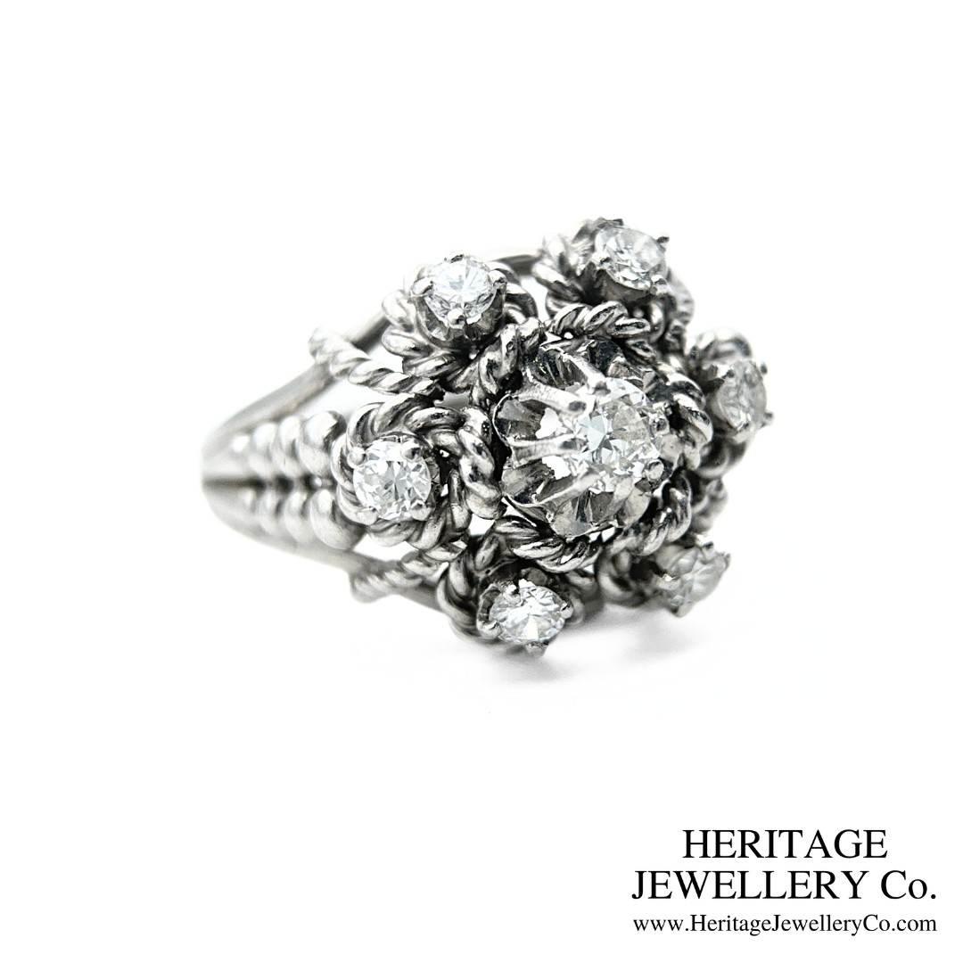 French Diamond Cluster Ring (Platinum)