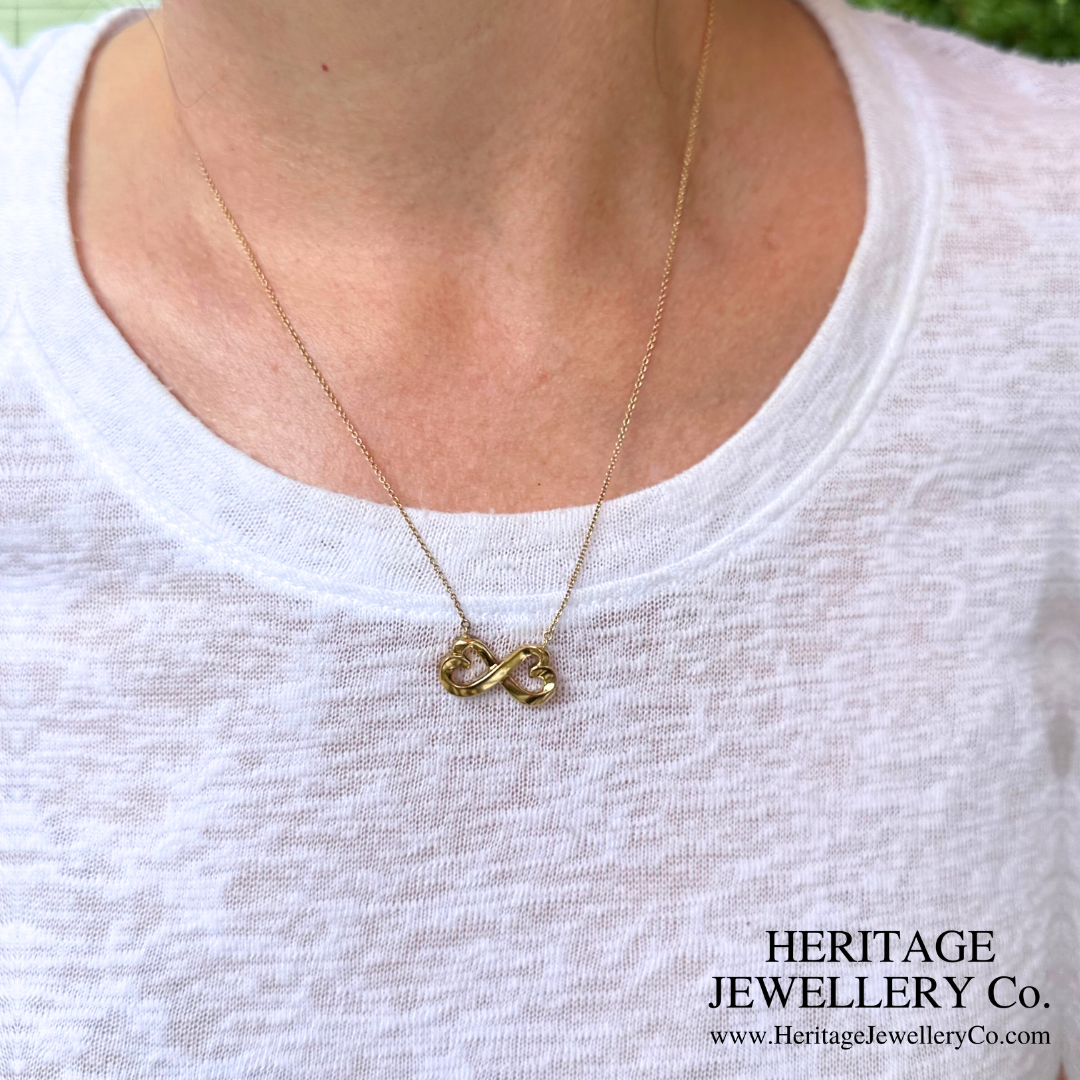 Tiffany & Co. Infinity Double Loving Heart Pendant and Chain