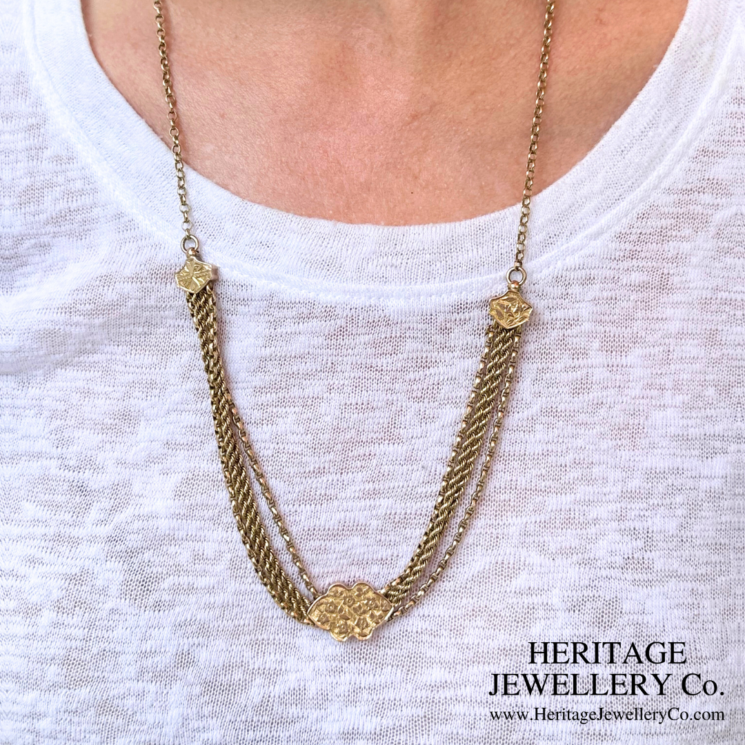 Victorian Gold Necklace and Slider (9ct Gold)