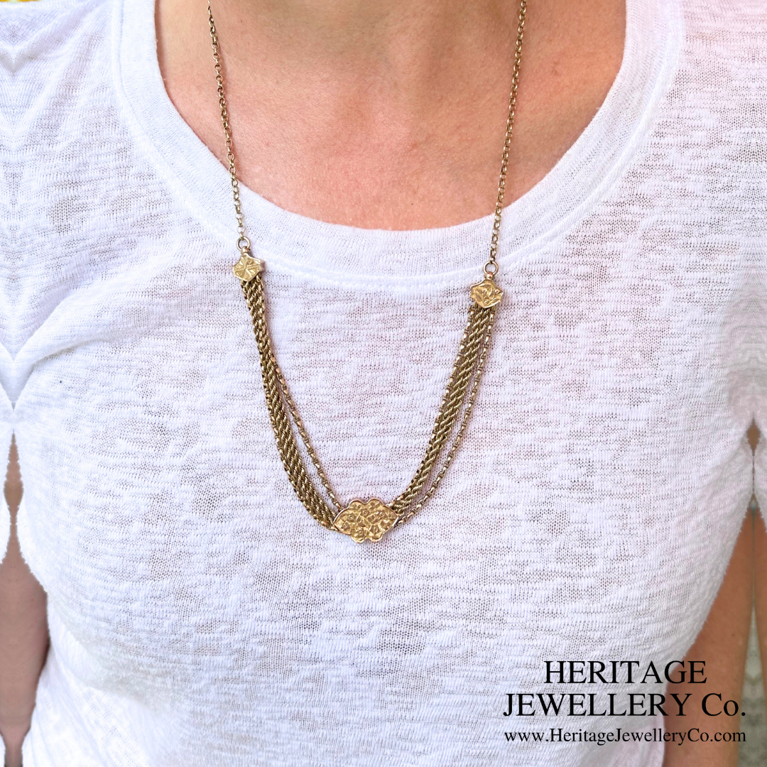 Victorian Gold Necklace and Slider (9ct Gold)