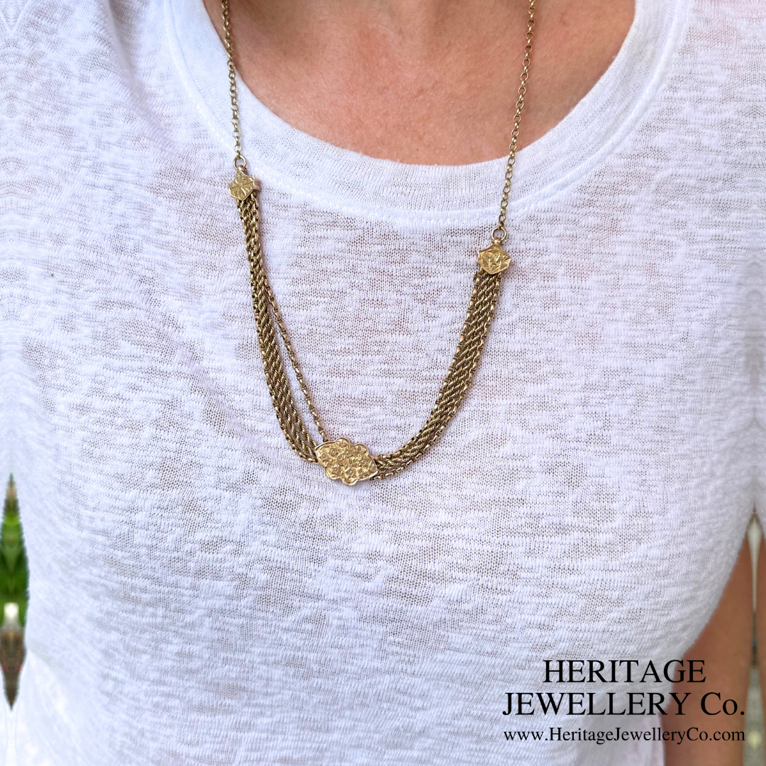 Victorian Gold Necklace and Slider (9ct Gold)