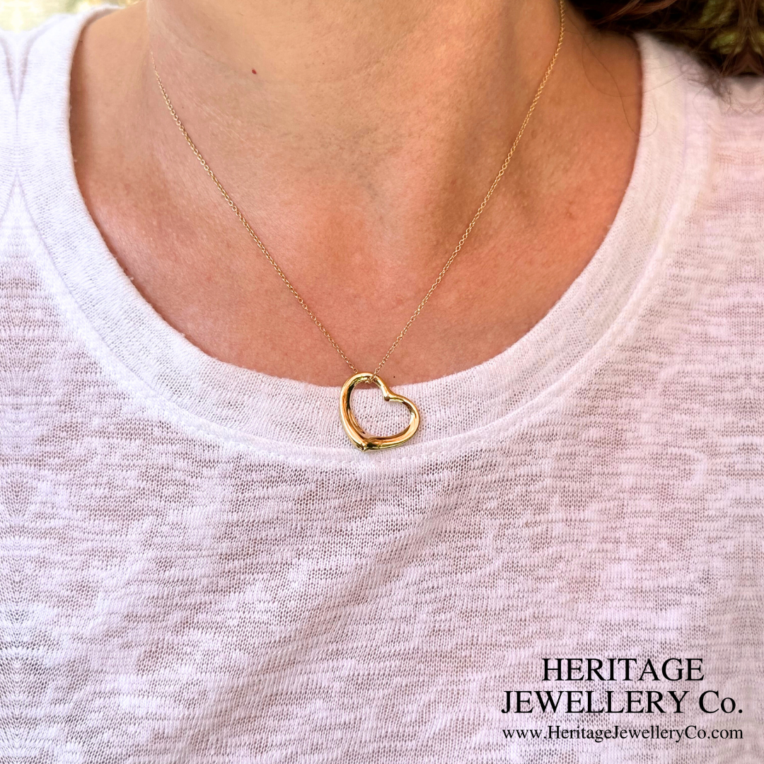 Tiffany & Co. Open Heart Pendant and Chain by Elsa Peretti (22mm)