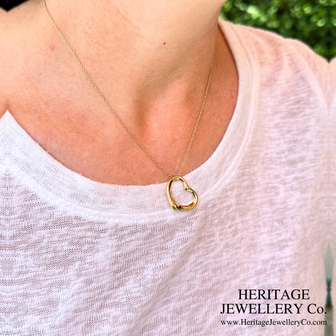 Tiffany & Co. Open Heart Pendant and Chain by Elsa Peretti (22mm)