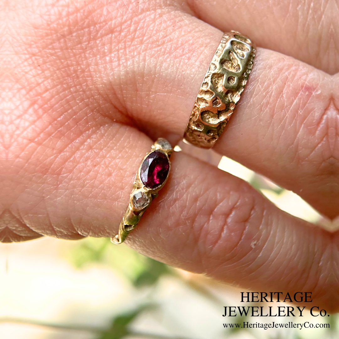 Georgian Garnet and Diamond Ring