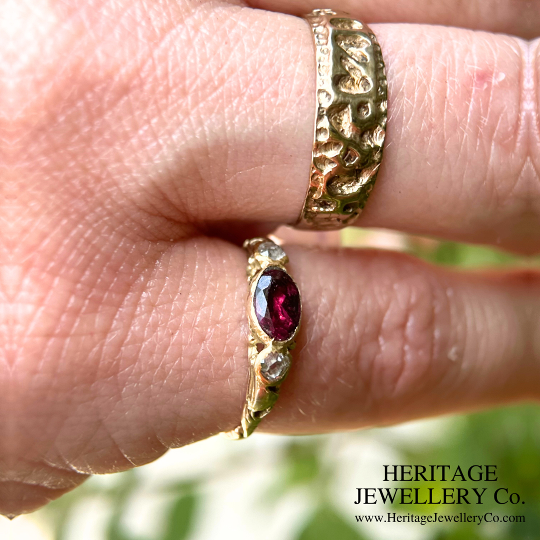 Georgian Garnet and Diamond Ring