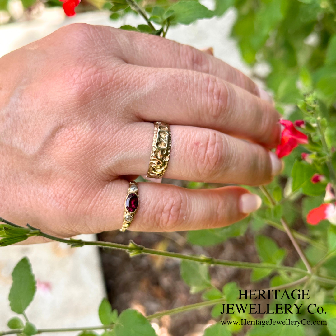 Georgian Garnet and Diamond Ring