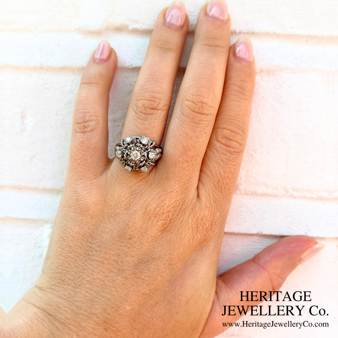French Diamond Cluster Ring (Platinum)