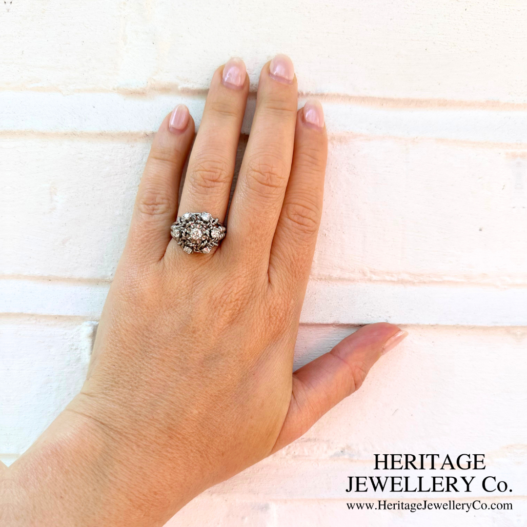French Diamond Cluster Ring (Platinum)