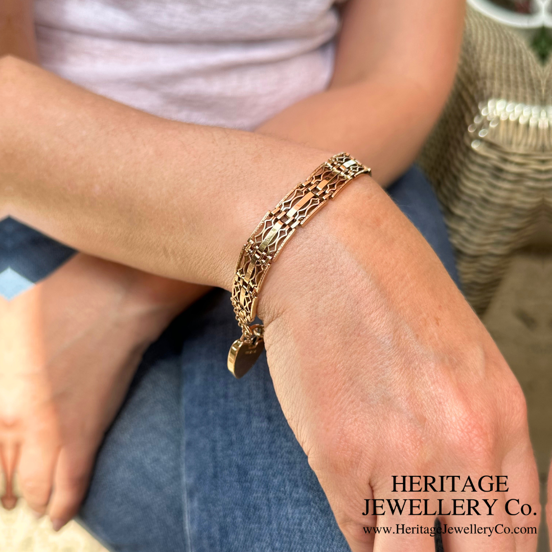 RESERVED - Vintage Rose Gold Gate Bracelet