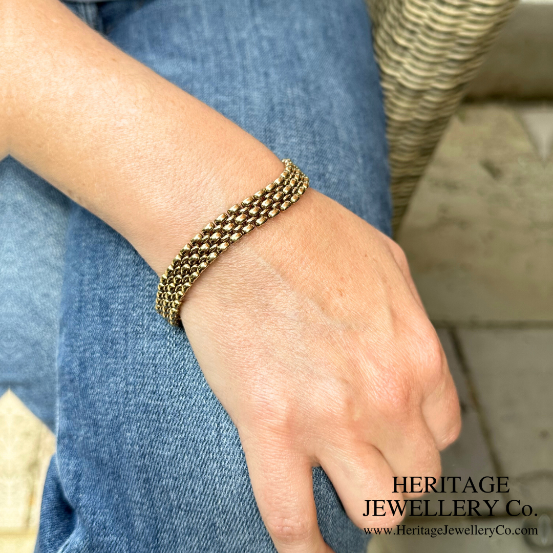 Vintage Gold Brick-Link Bracelet