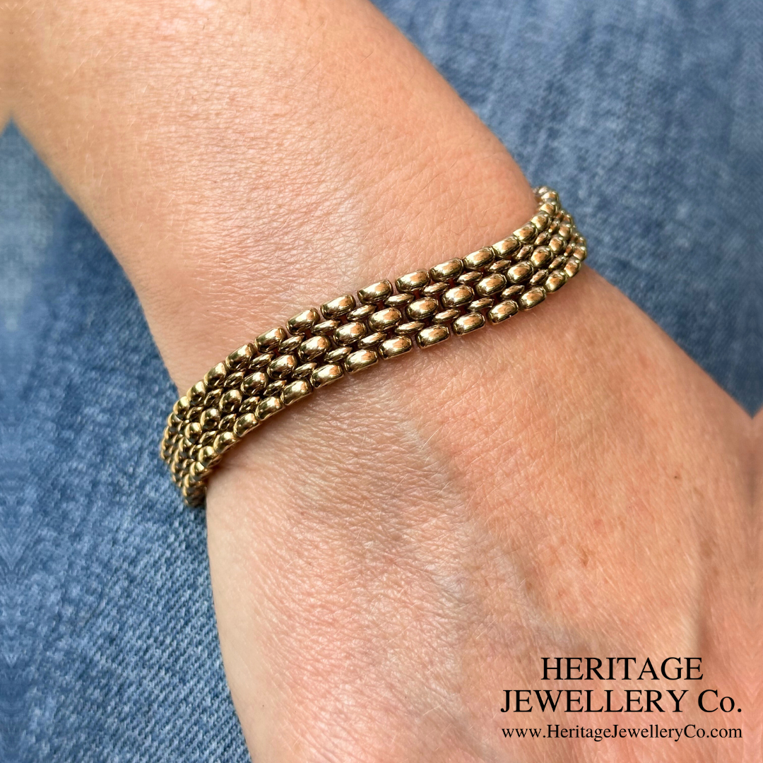 Vintage Gold Brick-Link Bracelet