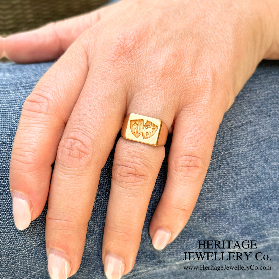Antique French Shield Signet Ring