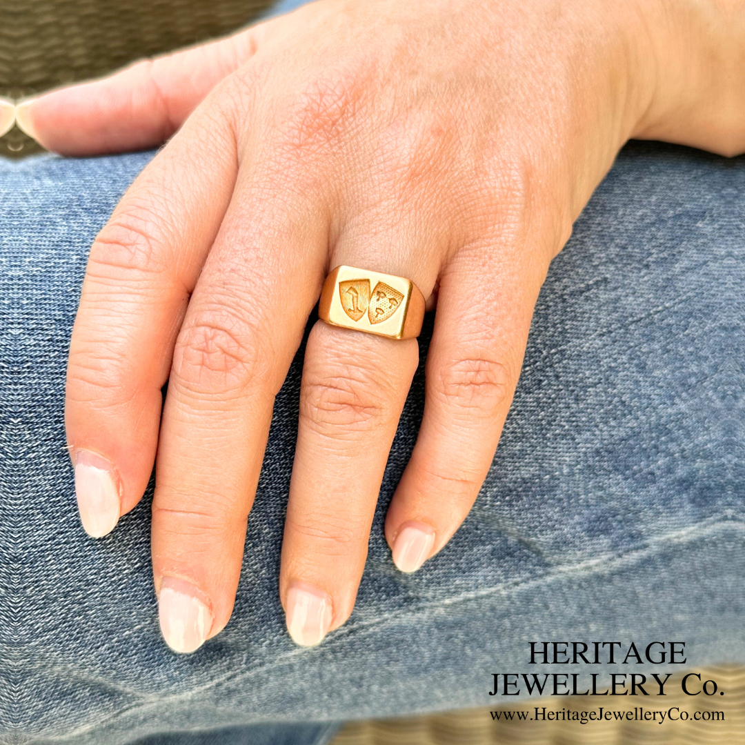 Antique French Shield Signet Ring
