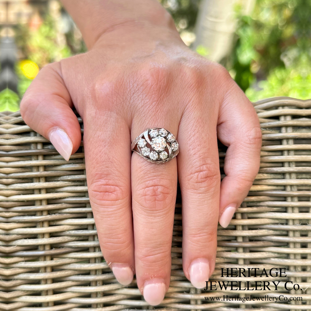 Antique French Diamond Cluster Ring (c. 3.0ct)