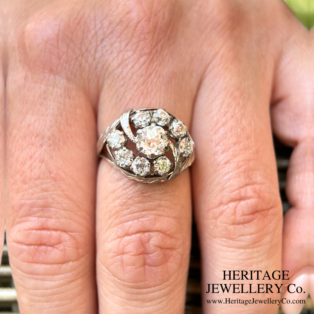 Antique French Diamond Cluster Ring (c. 3.0ct)