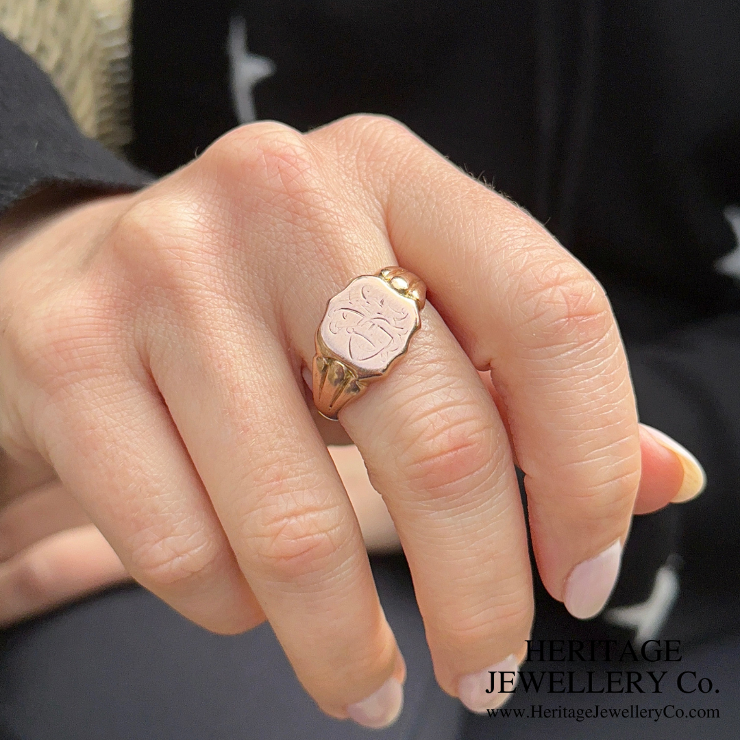 Antique Rose Gold Signet Ring