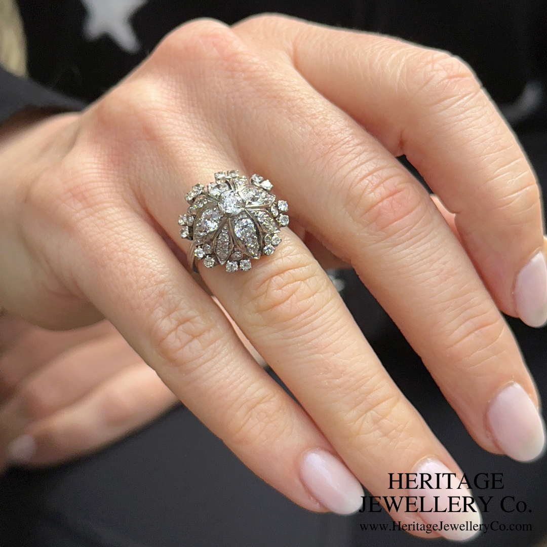 Art Deco Diamond Cluster Ring