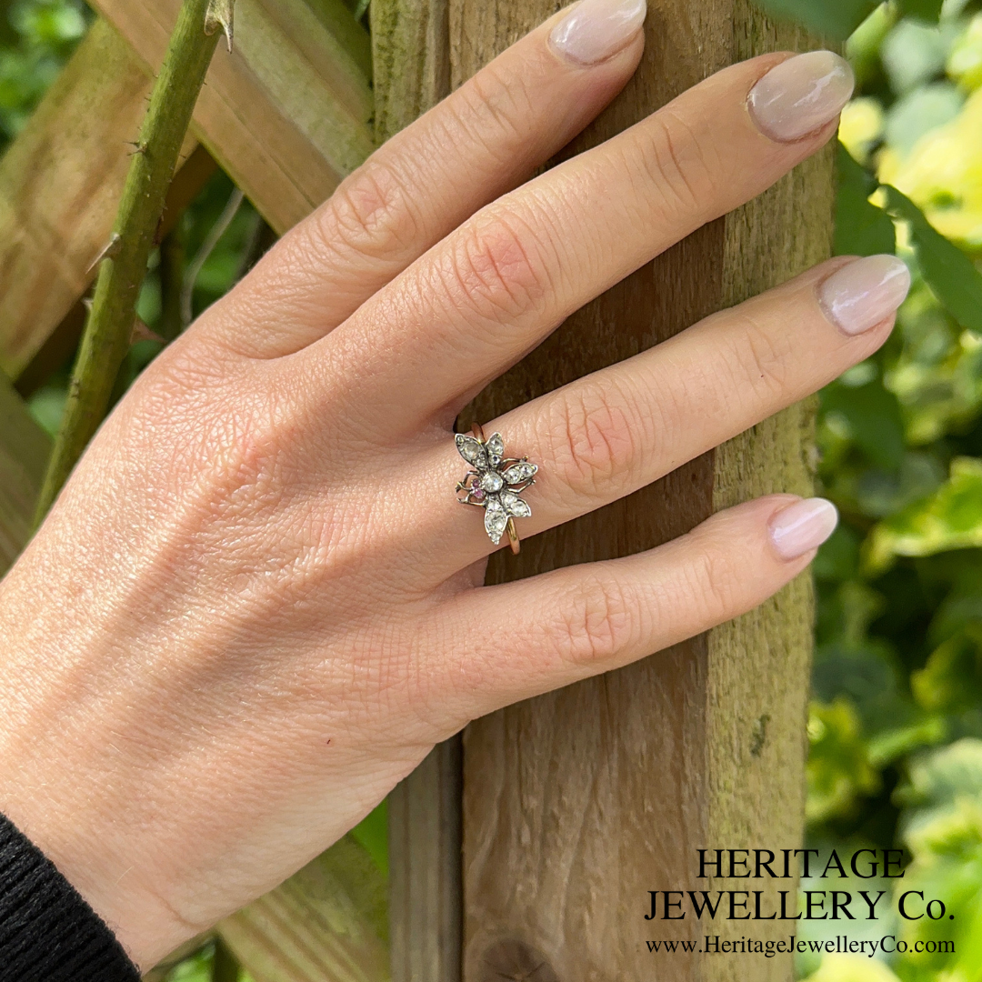 Georgian Diamond Butterfly Ring