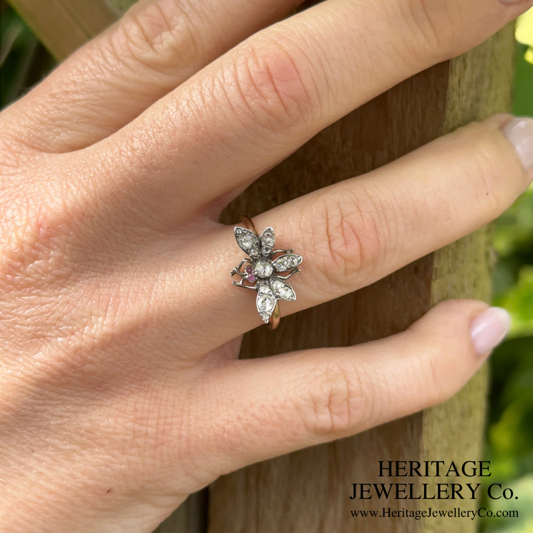 Georgian Diamond Butterfly Ring