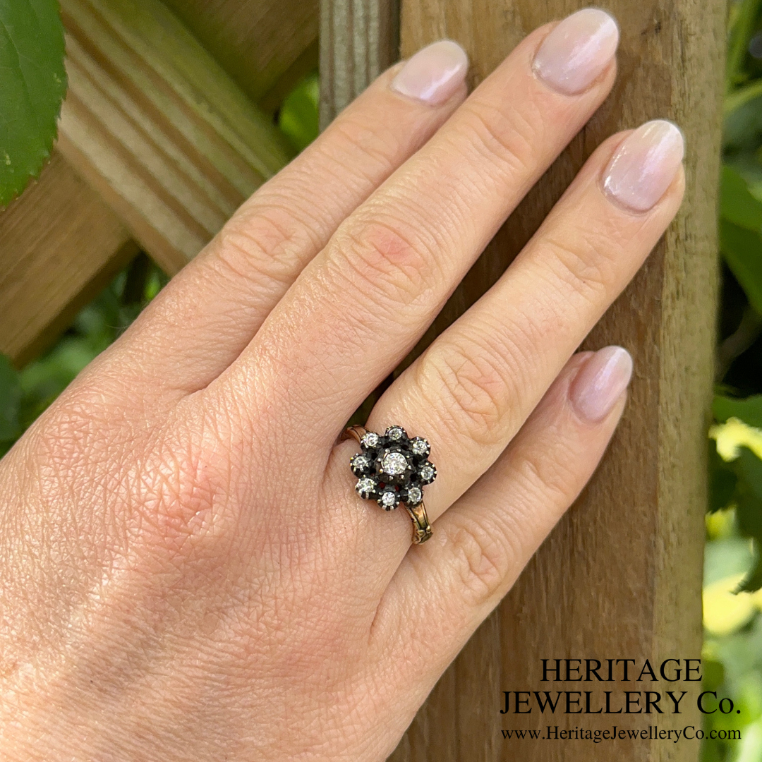 Georgian Old Cut Diamond Cluster Ring