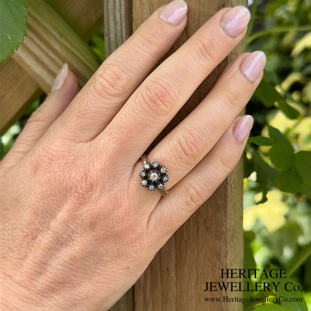 Georgian Old Cut Diamond Cluster Ring