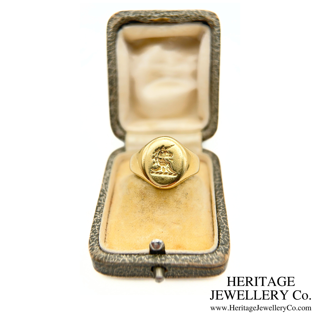 Vintage Gold Intaglio Signet Ring (18ct Gold)