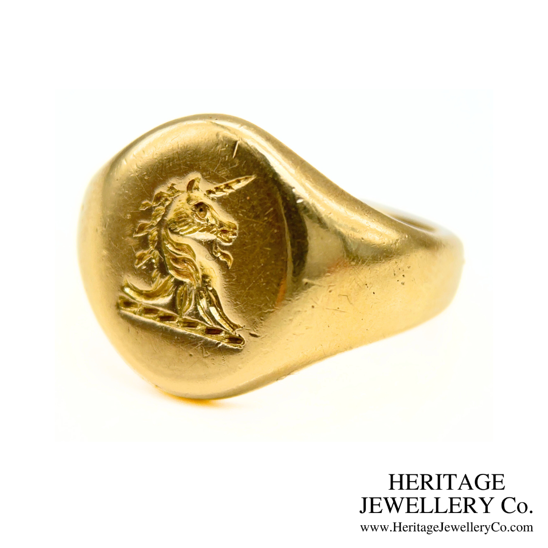 Vintage Gold Intaglio Signet Ring (18ct Gold)