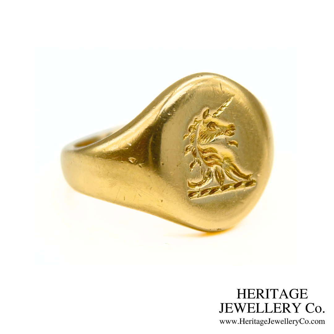 Vintage Gold Intaglio Signet Ring (18ct Gold)