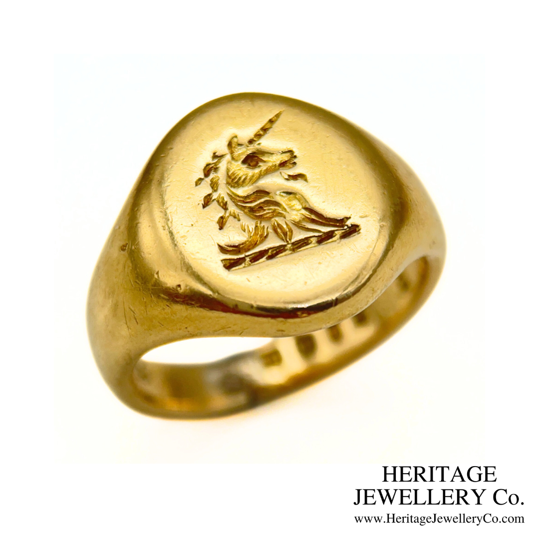 Vintage Gold Intaglio Signet Ring (18ct Gold)