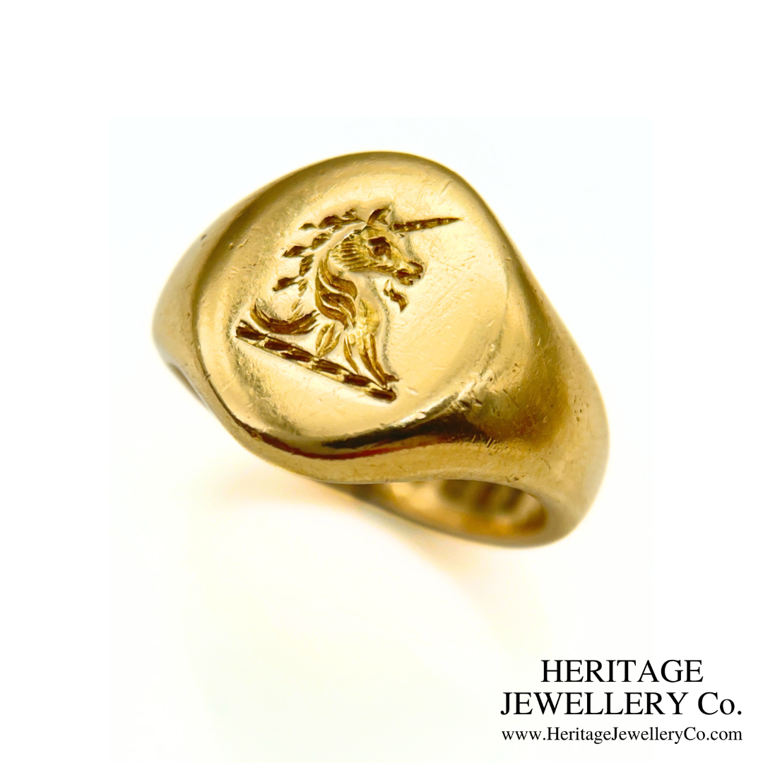 Vintage Gold Intaglio Signet Ring (18ct Gold)