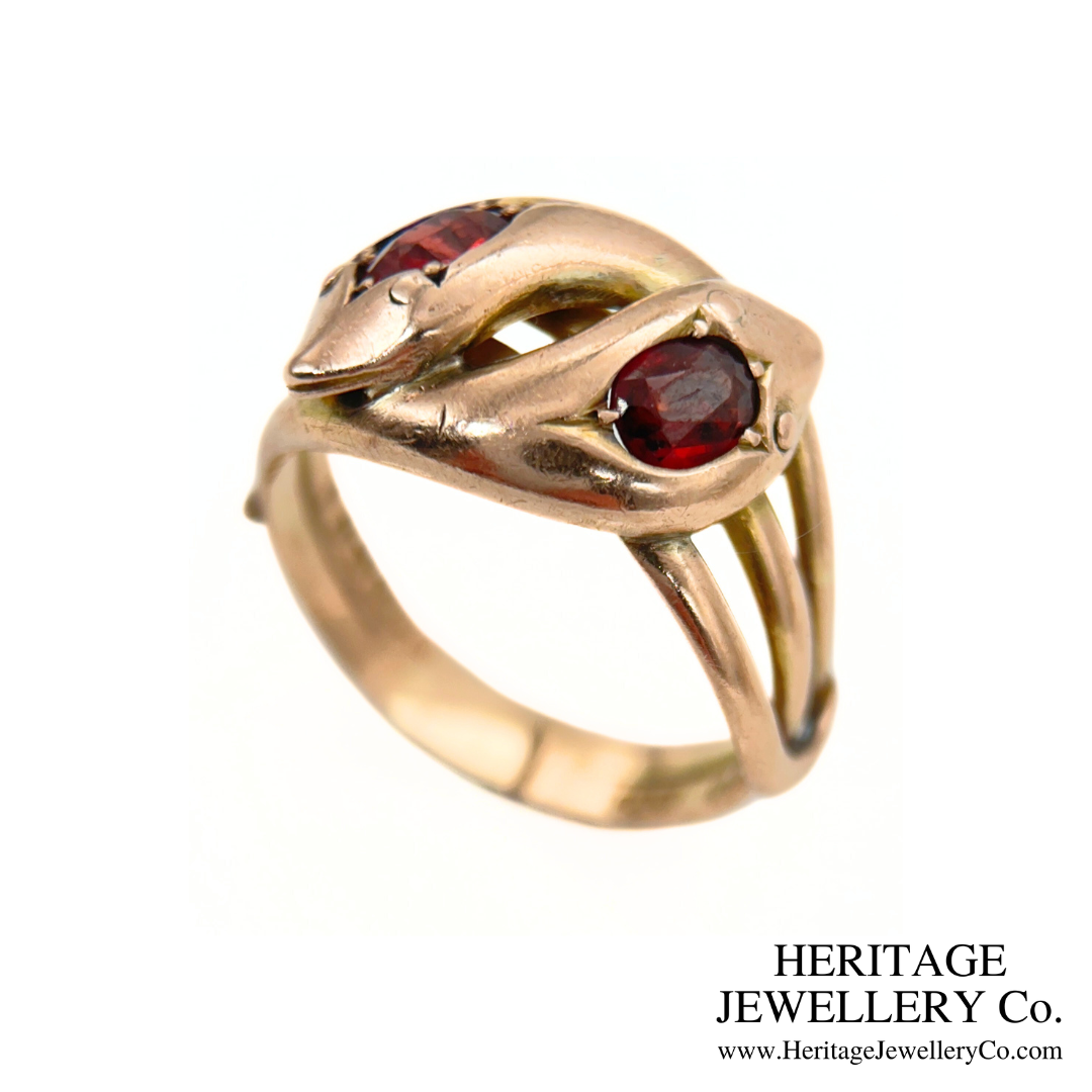 Victorian Garnet Double Snake Ring (c.1883)